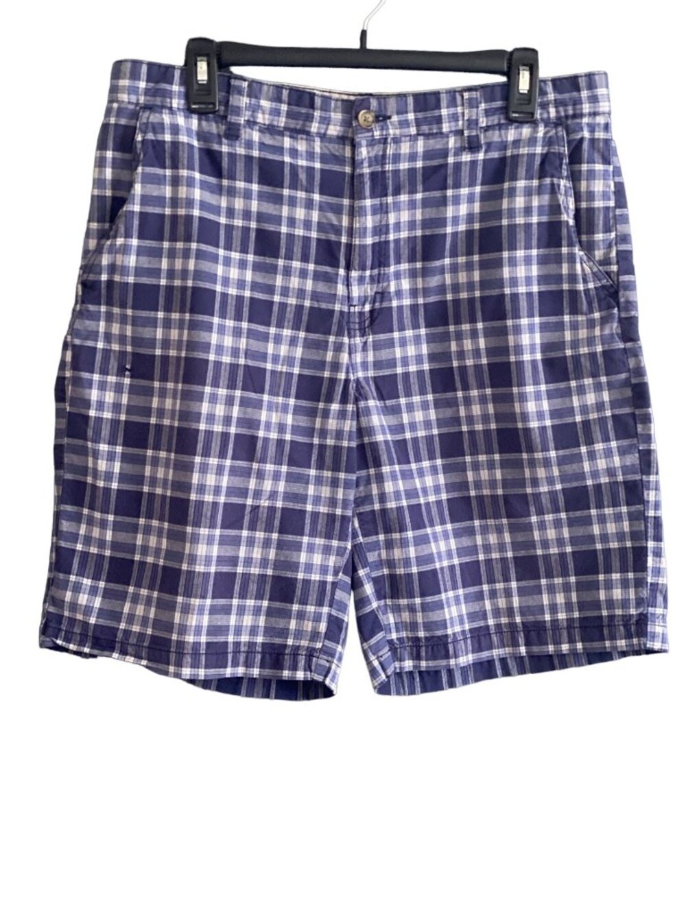 COVINGTON Shorts Blue White Plaid Men 34 Casual Golf Work Classic